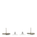 Chanel Crystal Pearl Twisted CC Earrings Silver