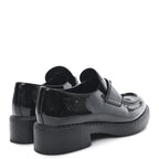 Prada Vernice Triangle 50mm Loafers 39.5 Black