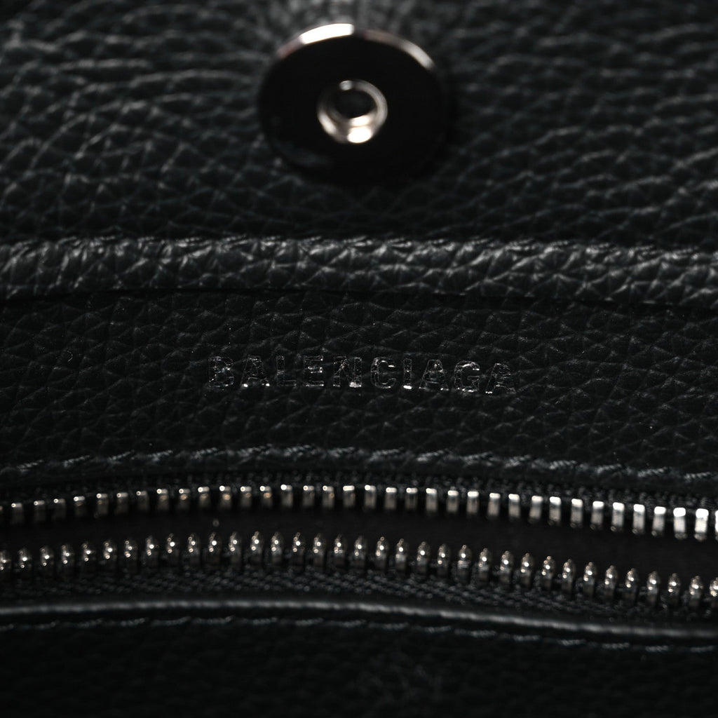Balenciaga Grained Calfskin Mini 2.0 Everyday North South Shoulder Tote Bag Black