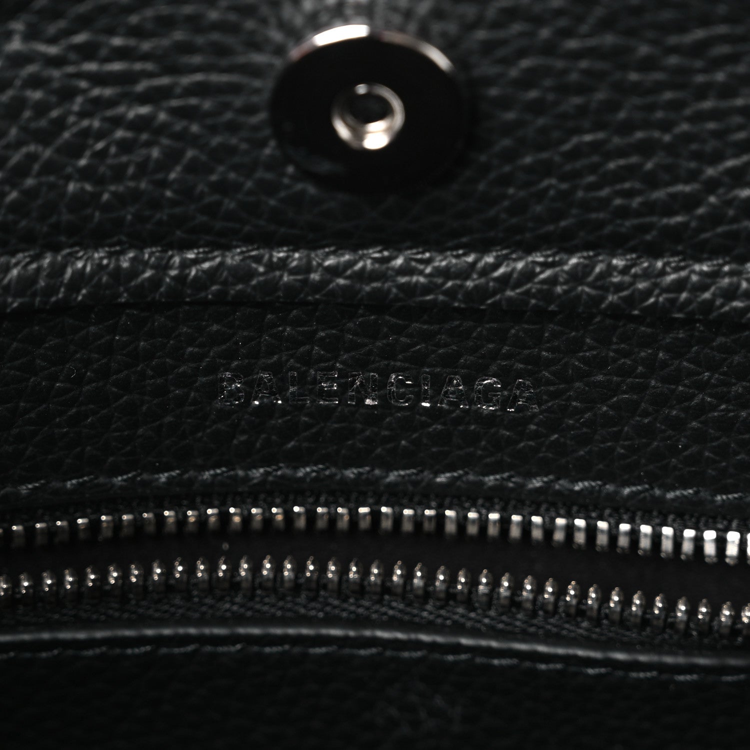 Balenciaga Grained Calfskin Mini 2.0 Everyday North South Shoulder Tote Bag Black