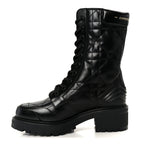 Christian Dior Calfskin Cannage D-Leader Ankle Boots 37.5 Black