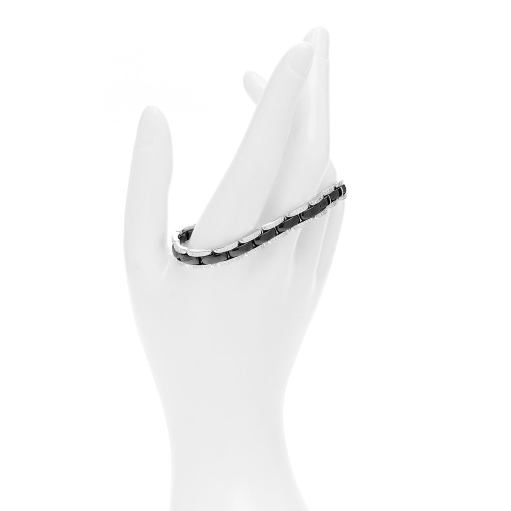 Chanel 18K White Gold Diamond Ceramic Ultra Bracelet Black