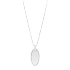 Gucci Sterling Silver Trademark Logo Oval Pendant Necklace
