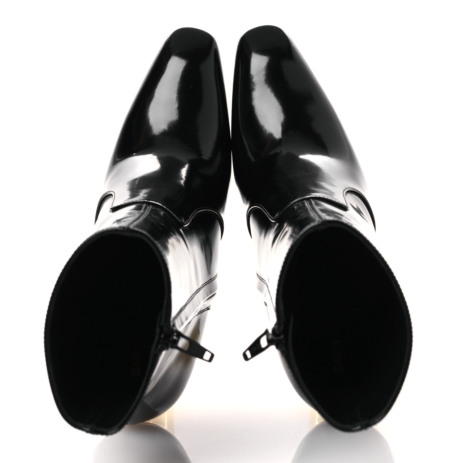 Saint Laurent Vitello Marilyn Auteuil 105 Ankle Zip Boots 37.5 Black
