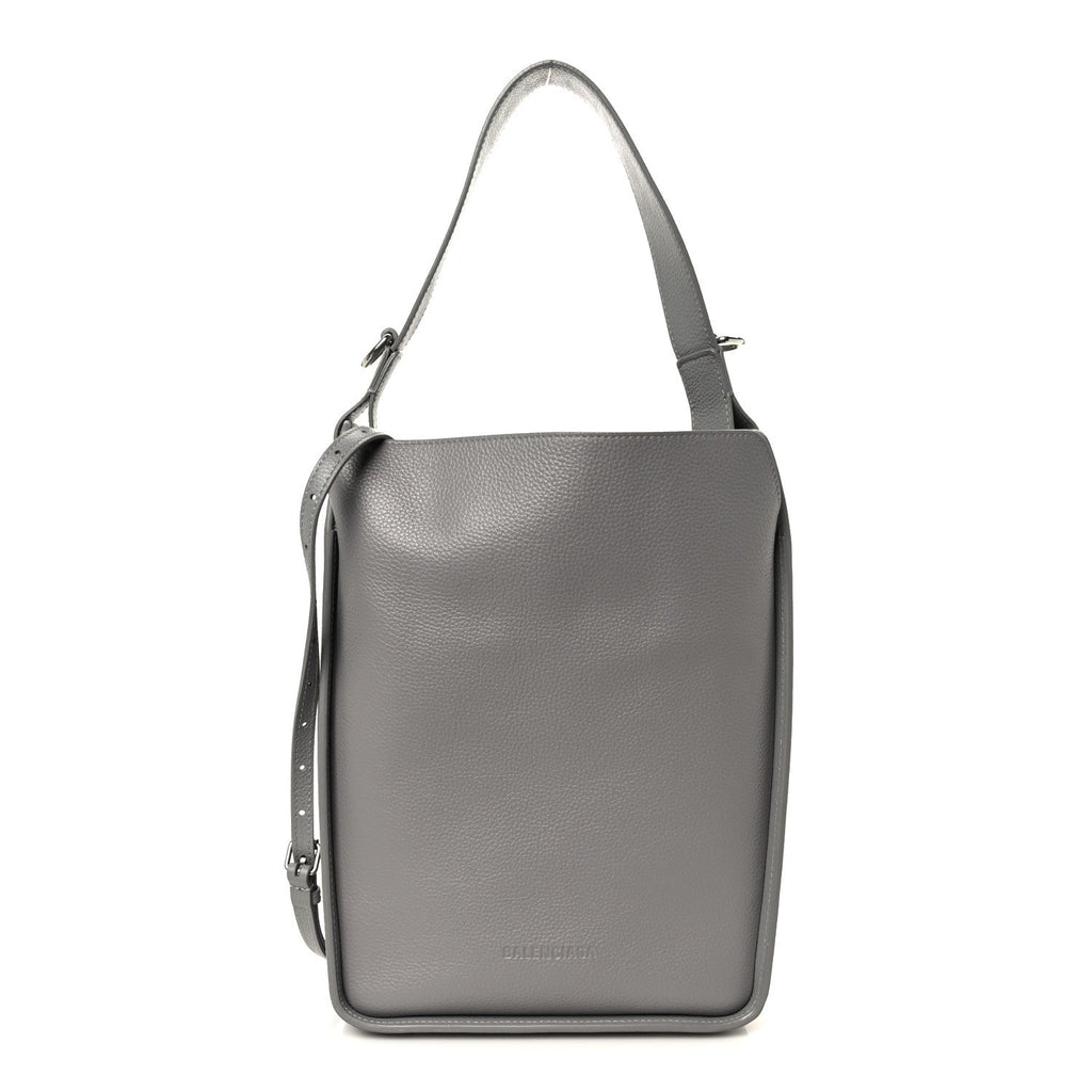 Balenciaga Calfskin Logo Embossed Small Tool 2.0 North-South Tote Balenciaga Grey