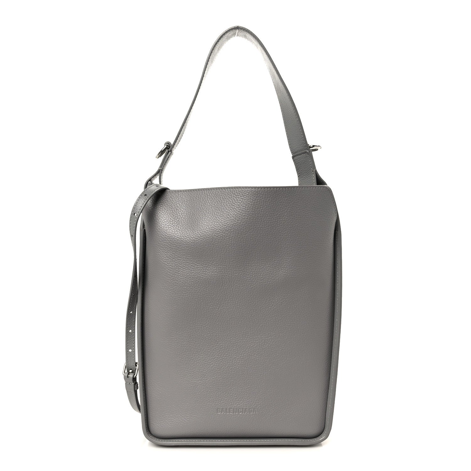 Balenciaga Calfskin Logo Embossed Small Tool 2.0 North-South Tote Balenciaga Grey