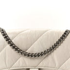 Balenciaga Crushed Calfskin Quilted XS Crush Chain Bag  Optic White
