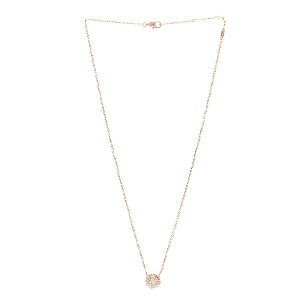 Christian Dior 18K Rose Gold Diamond Small Rose Couture Pave Pendant Necklace