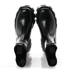 Prada Spazzolato Rois Triangle Monolith Chelsea 55mm Boots 35.5 Black