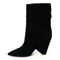 Saint Laurent Kid Scamosciato Niki 85 Wedge Booties 36 Black
