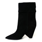 Saint Laurent Kid Scamosciato Niki 85 Wedge Booties 36 Black