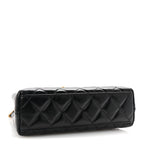 Chanel Shiny Aged Calfskin Quilted Nano Kelly Shopper Black