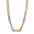 Christian Dior Metal Cannage Chain Link Necklace Gold Silver