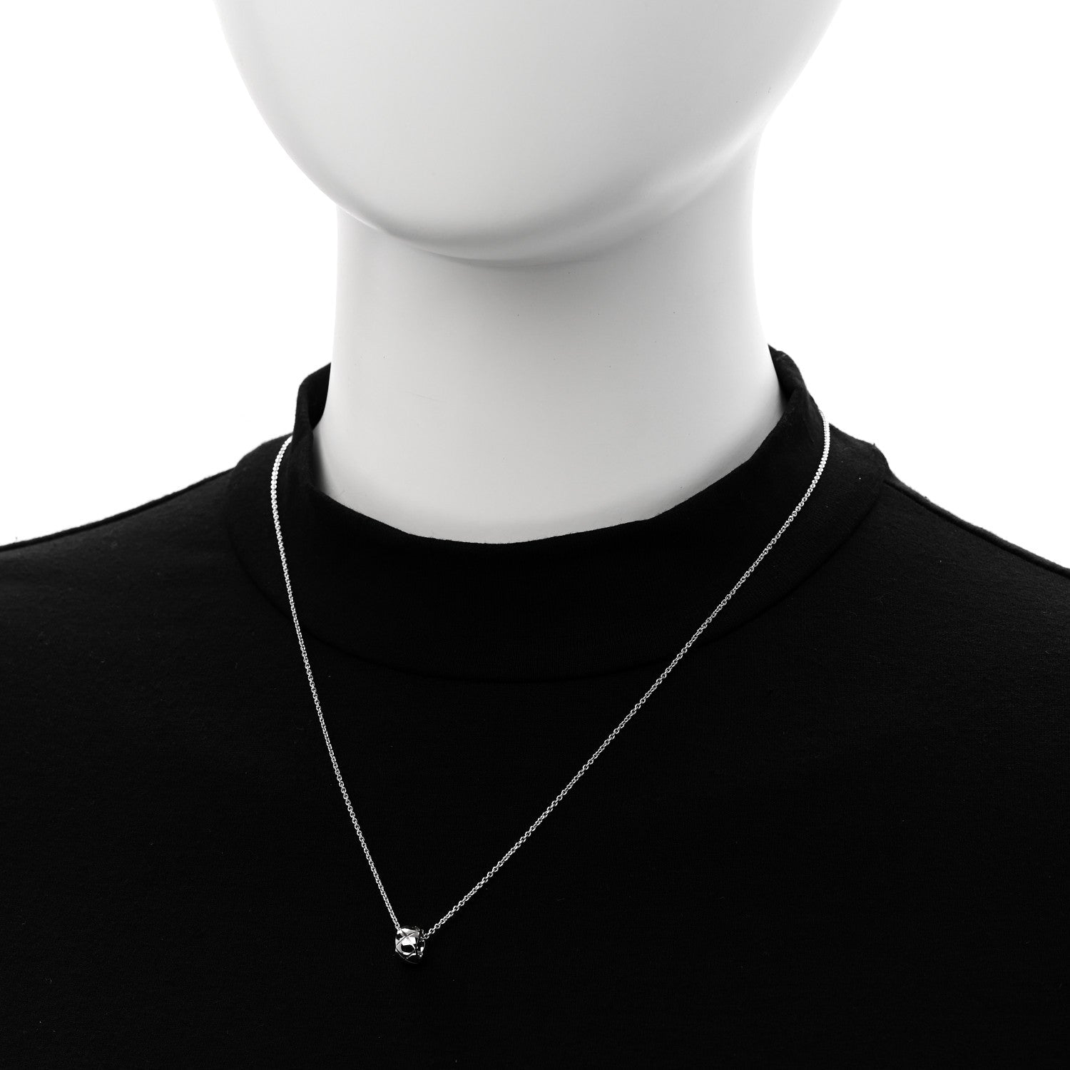 Chanel 18K White Gold Coco Crush Pendant Necklace