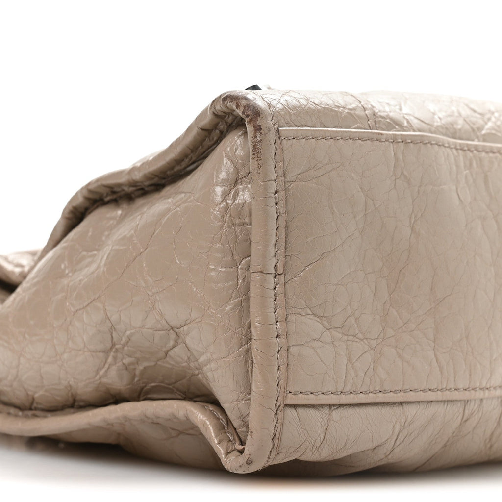 Balenciaga Agneau Arena Storico Silver Hardware Small Le City Beige