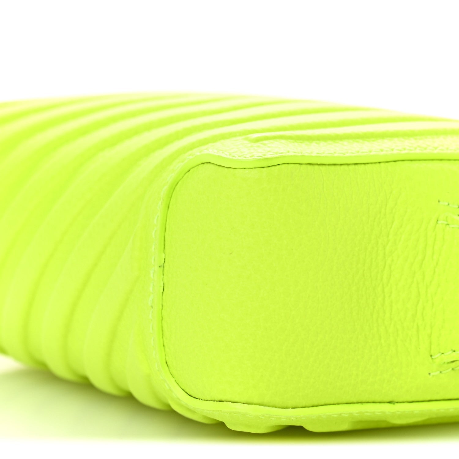 Balenciaga Grained Calfskin Embossed Car Camera Bag Yellow Fluo Black