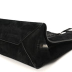 Balenciaga Daim Suede Plate Hardware Papier A6 Zip Around Tote Black