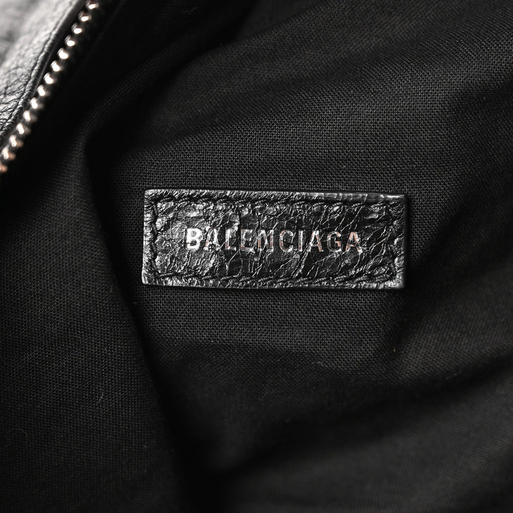Balenciaga Agneau Arena Superbusy Large Sling Zip Shoulder Bag Black