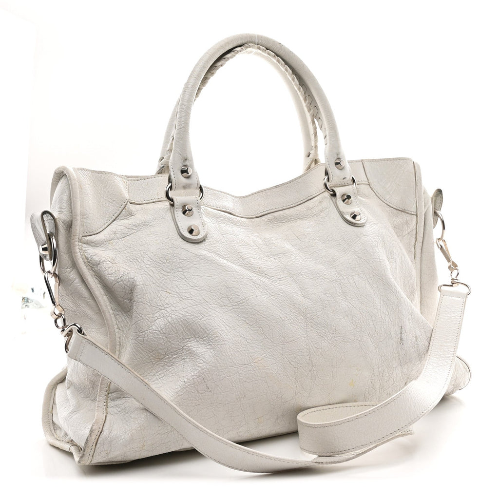 Balenciaga Arena Storico Classic Silver Hardware Medium Le City Optic White
