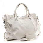 Balenciaga Arena Storico Classic Silver Hardware Medium Le City Optic White