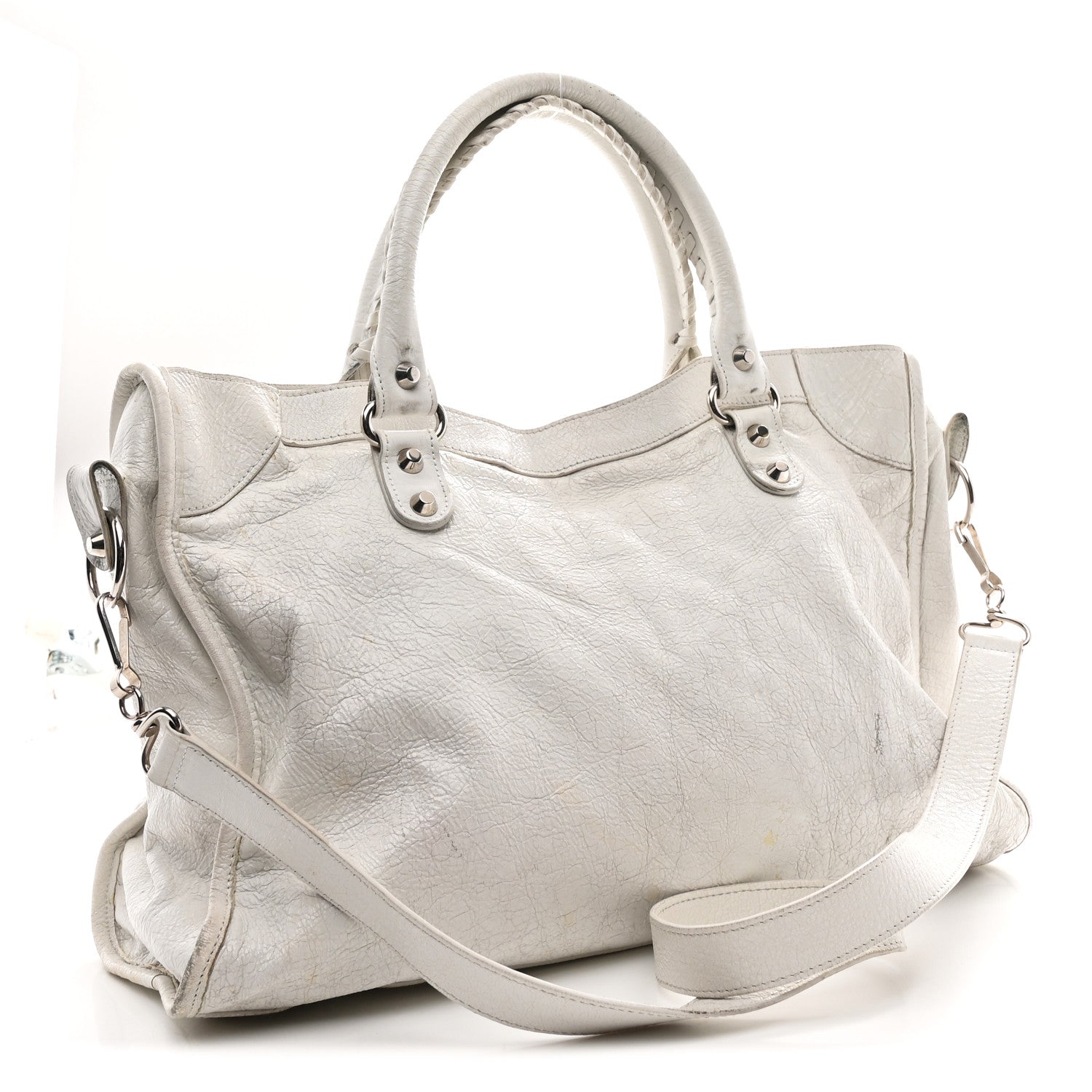Balenciaga Arena Storico Classic Silver Hardware Medium Le City Optic White