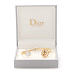 Christian Dior 18K Yellow Gold Diamond Mother of Pearl Rose Des Vents Cuff Bracelet