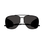 Saint Laurent Sunglasses Aviator Full Rim, Black Frame and Black Lens SL653LEONLEATHERSPOILER002