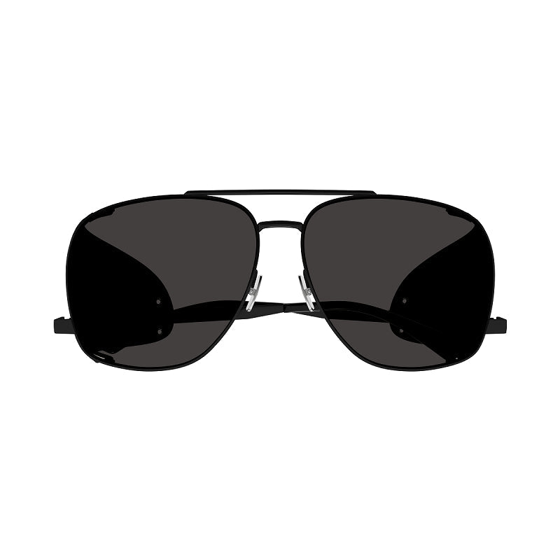 Saint Laurent Sunglasses Aviator Full Rim, Black Frame and Black Lens SL653LEONLEATHERSPOILER002