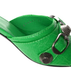 Balenciaga Agneau Arena Cagole 50mm Slide Sandals 37 Vivid Green