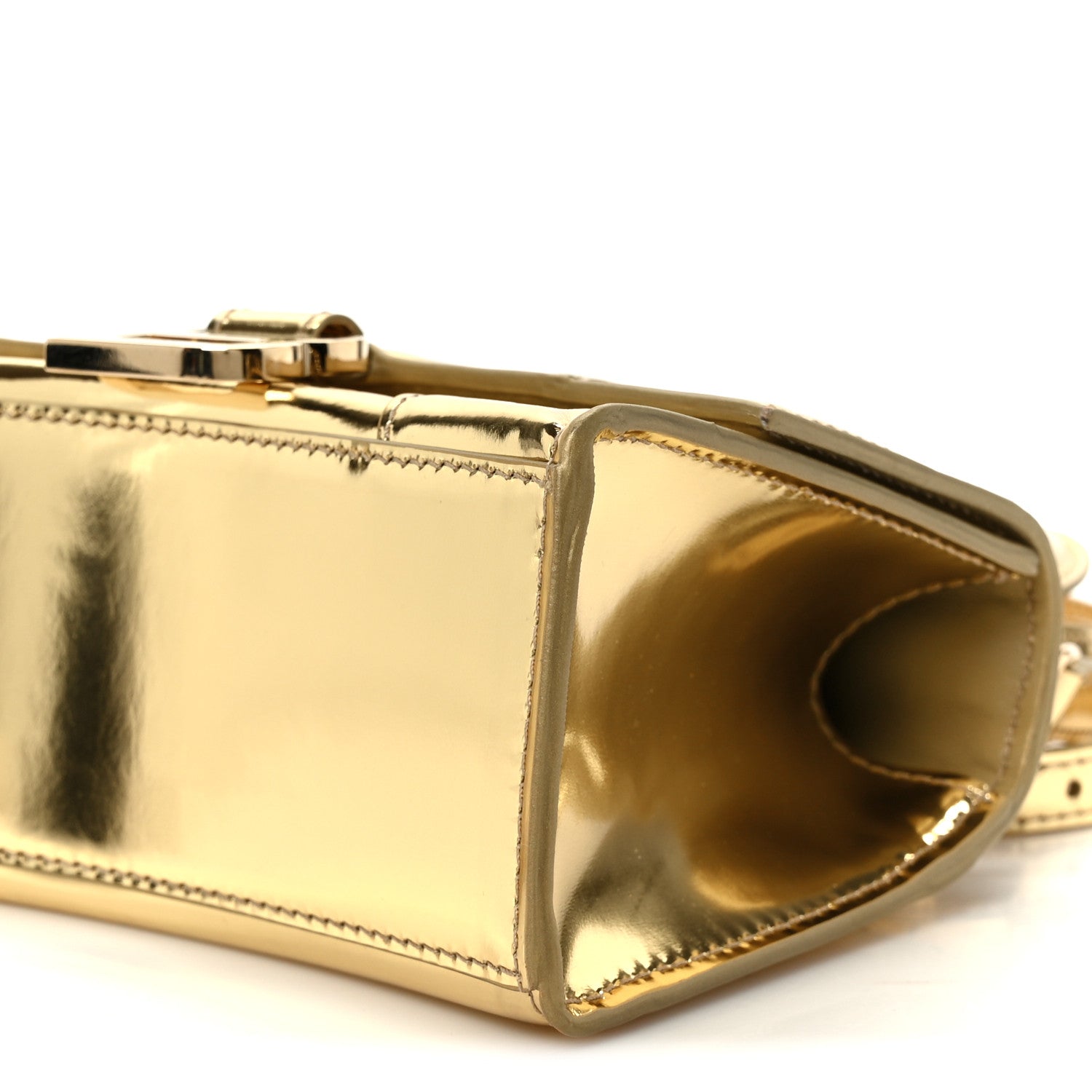 Balenciaga Metallic Calfskin Hourglass Top Handle Bag XS Gold