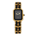 Chanel Stainless Steel Lambskin 20mm Chain Premiere Quartz Watch Gold M