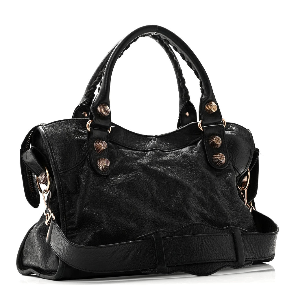 Balenciaga Agneau Giant 21 Rose Gold Hardware City Black