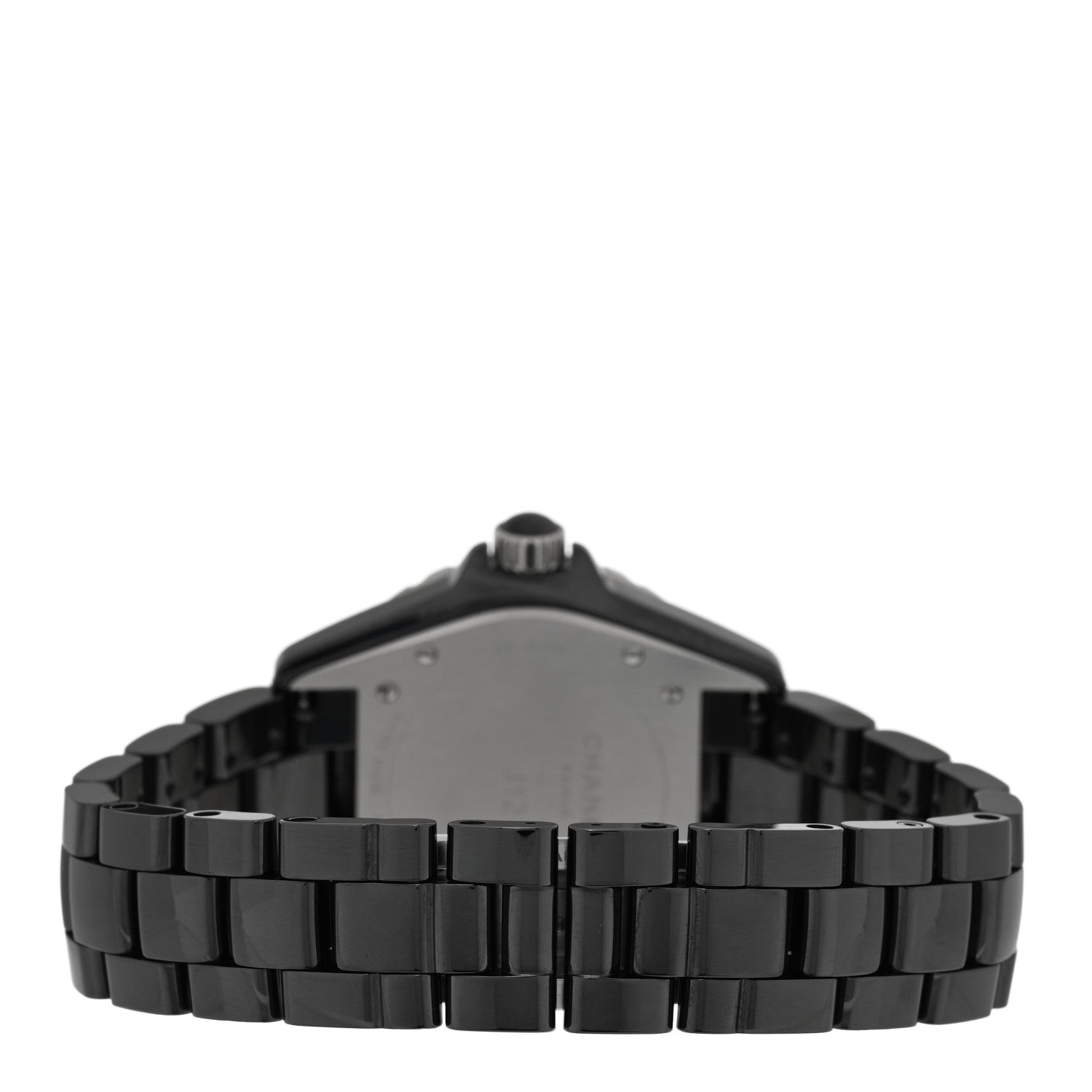 Chanel Stainless Steel Ceramic Diamond 38mm J12 Quartz Watch Black