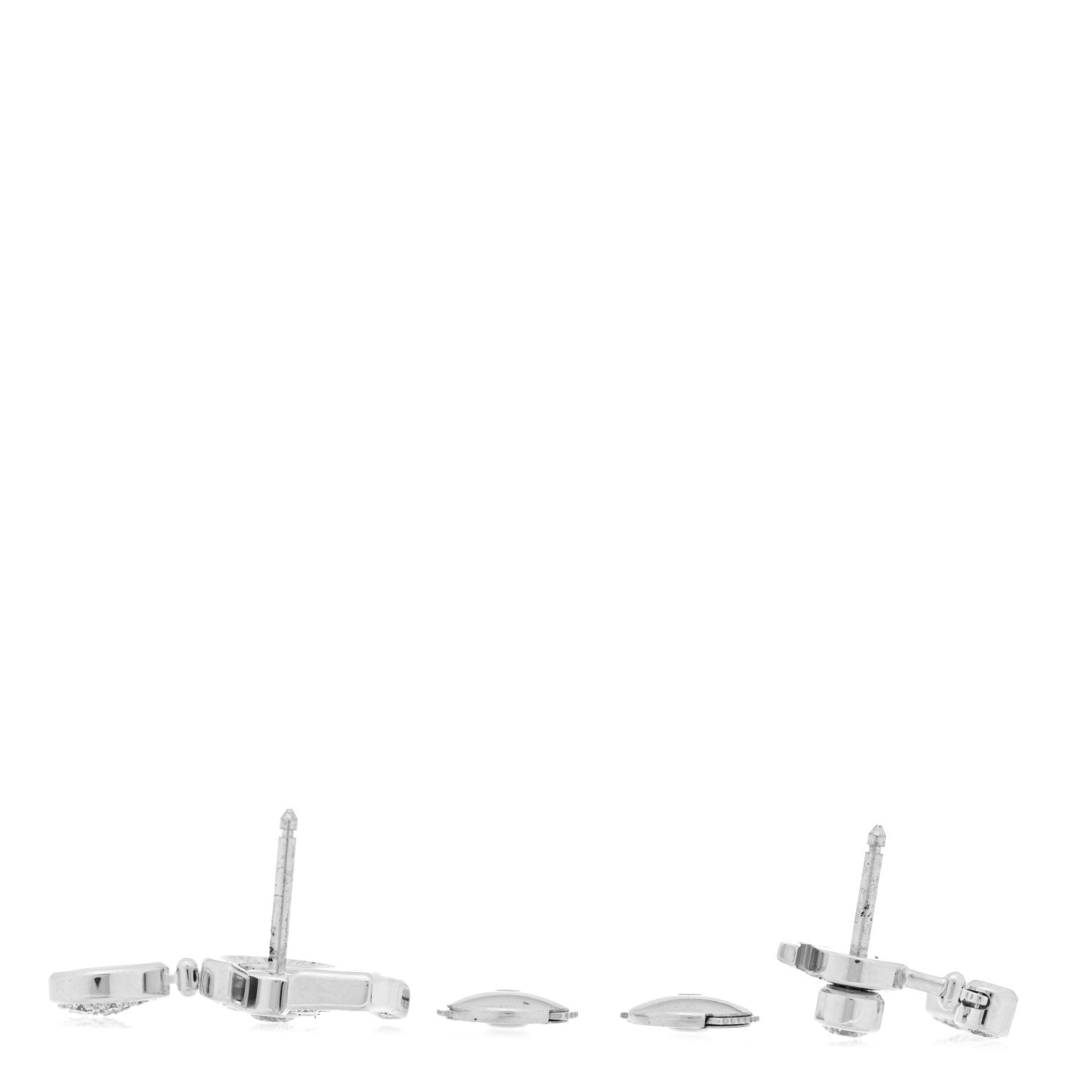 Chanel 18K White Gold Diamond No 5 Transformable Earrings