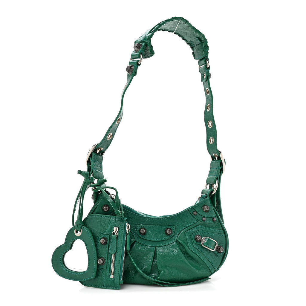 Balenciaga Agneau Arena Le Cagole Shoulder Bag XS Jade