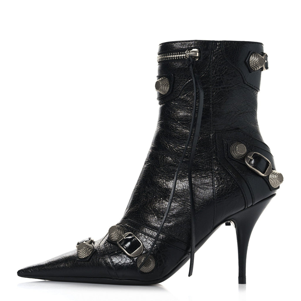Balenciaga Agneau Arena Cagole 70mm Ankle Boots 35 Black