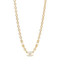Chanel Metal Enamel CC Necklace Gold White