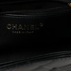 Chanel Shiny Aged Calfskin Quilted Nano Kelly Shopper Black