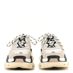 Balenciaga Fabric Mesh Womens Triple S Sneakers 36 Beige Black