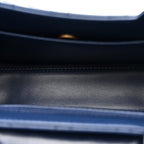 Chanel Shiny Aged Calfskin Quilted Nano Kelly Shopper Dark Blue