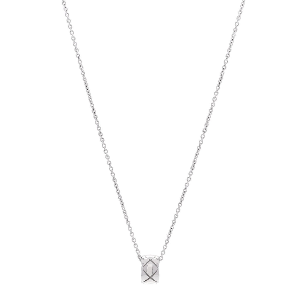 Chanel 18K White Gold Coco Crush Pendant Necklace