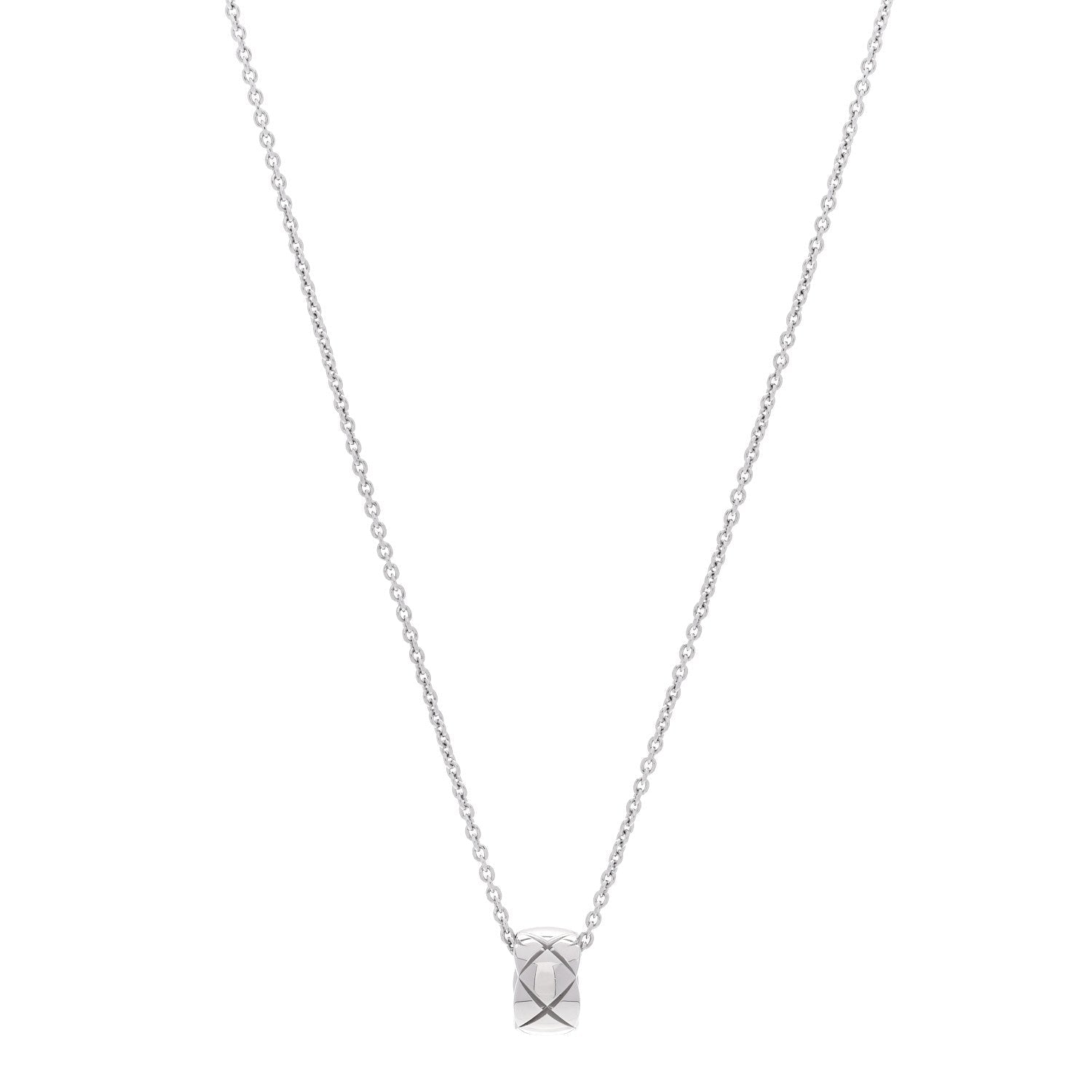Chanel 18K White Gold Coco Crush Pendant Necklace