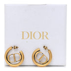Christian Dior Metal 30 Montaigne Hoop Earrings Aged Gold