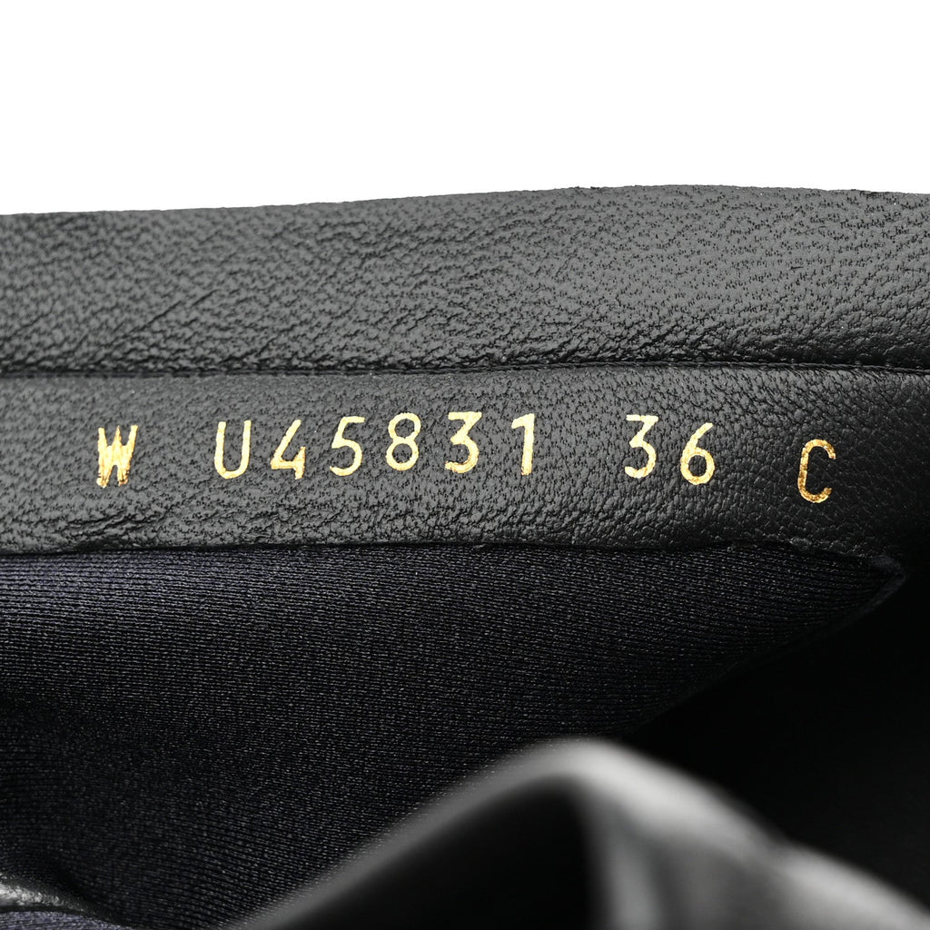 Chanel Stretch Lambskin Cap Toe CC Uniform Short Boots 36 Black