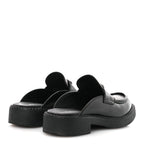 Prada Spazzolato Triangle 40mm Loafer Mules 37 Black