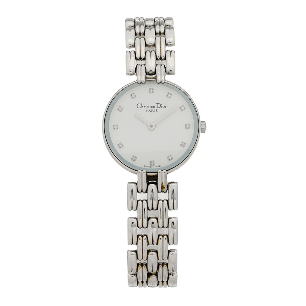 Christian Dior Stainless Steel Diamond 25mm Bagheera Quartz Watch