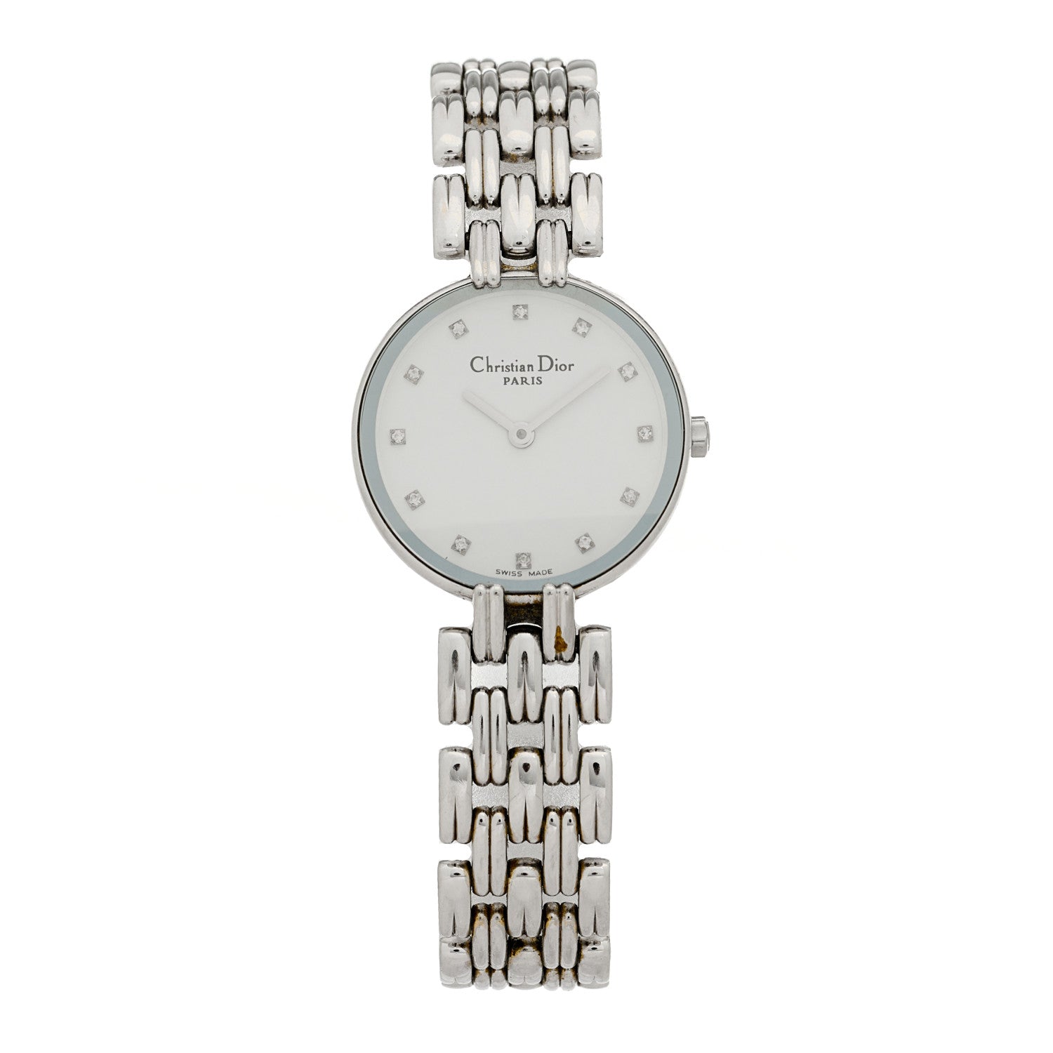 Christian Dior Stainless Steel Diamond 25mm Bagheera Quartz Watch