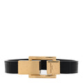 Saint Laurent Calfskin Cocco Print Bracelet M  Black