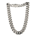 Saint Laurent Metal Curb Chain Necklace Oxidized Silver