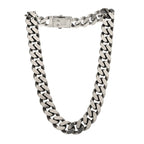 Saint Laurent Metal Curb Chain Necklace Oxidized Silver